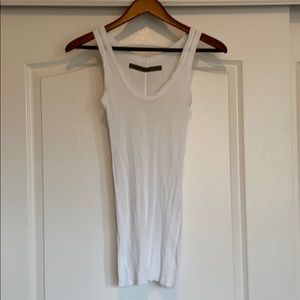 Enza Costa white ribbed tank size medium